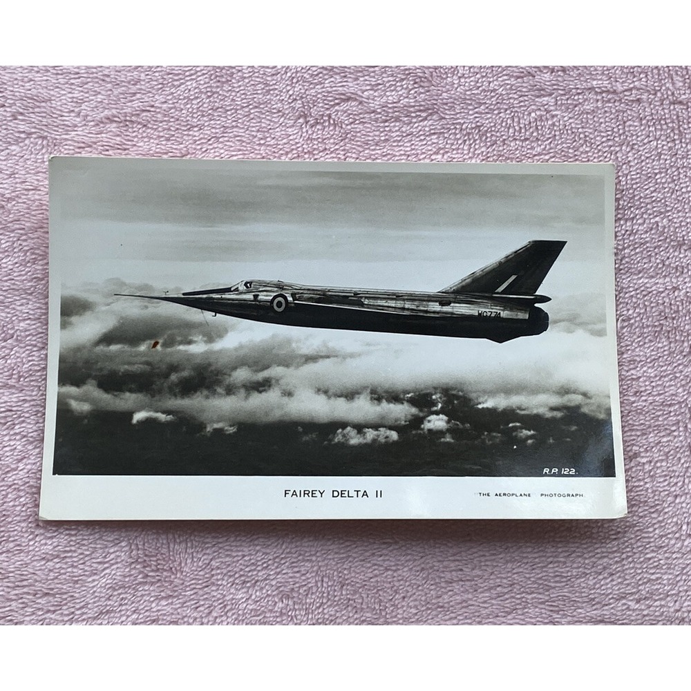 VNTG 1958 RPPC Postcard Fairey Delta II Aircraft World Speed Record 1,132 MPH